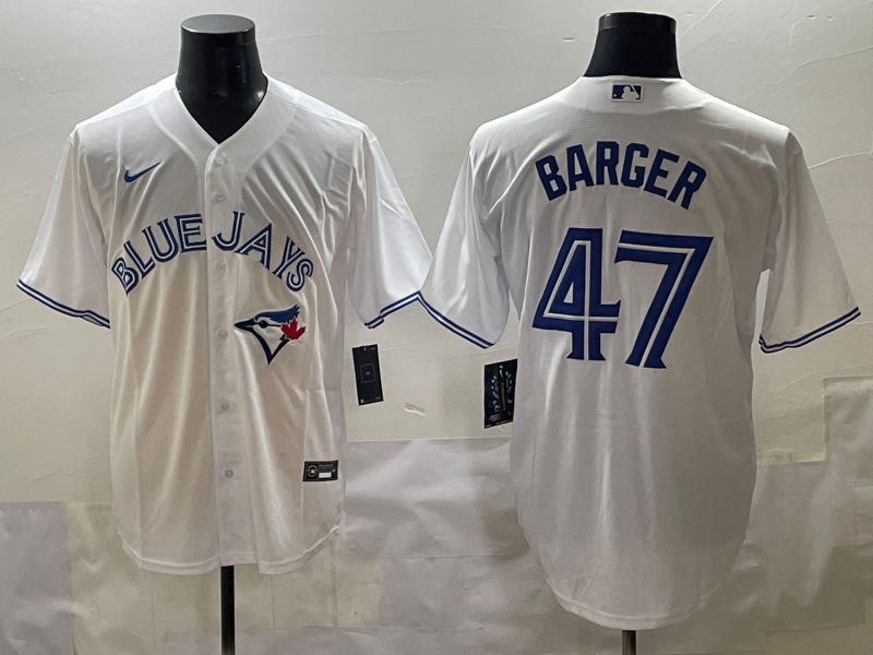 Men 2025 Toronto Blue Jays #47 Barger White Game Nike MLB Jersey style 1